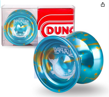 Duncan Toys Barracuda Yo-Yo, Unresponsive Pro Level Yo-Yo, Concave Bearing and Aluminum Body, Blue w/Splash